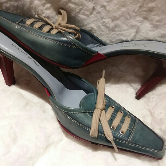 Donald J. Pliner Lezina Mules Heels Size 7M - Picture 3 of 8